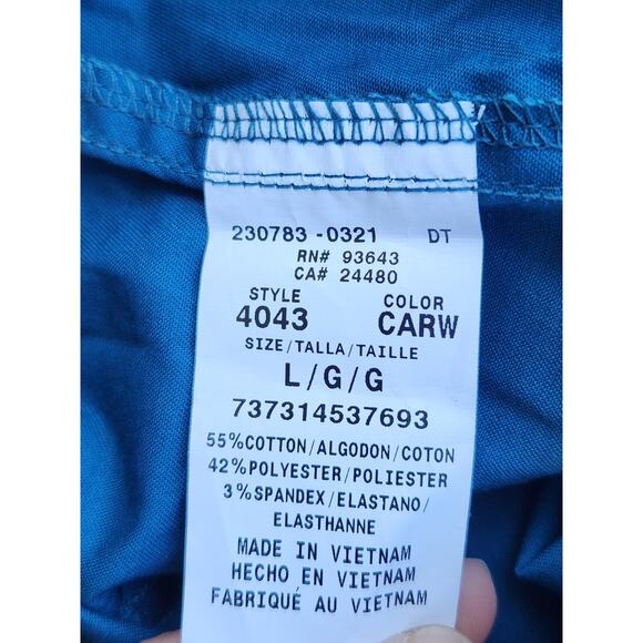 Cherokee Scrub Pants Unisex L Workwear Core stretch Straight Leg Teal NWT - Picture 6 of 6